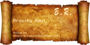 Broczky Raul névjegykártya
